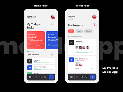My Projects Mobile App UI