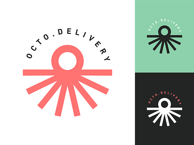 octo.delivery abstract animal brand branding character clean design flat geometric graphic design icon identity illustration logo mark minimal modern octopus type typography