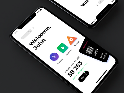 Banking App android app concept design icon ios iphone x minimal mobile ui user experience ux