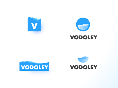 Vodoley Variations aqua branding clean design flat gradient icon identity illustration logo logotype mark minimal pump symbol trademark type typography water wave