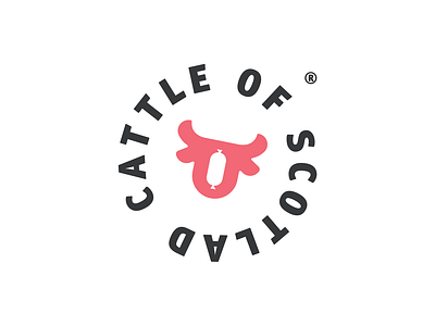 Cattle Of Scotland cattle character clean cow design flat head icon identity logo logotype mark meat minimal sausage scotland symbol trademark type typography