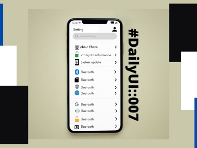 Settings dailyui::007 ui