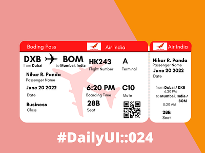 Boarding Pass dailyui dailyui::024 ui