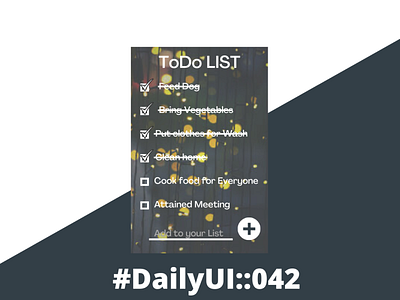 ToDo List dailyui dailyui::042 ui