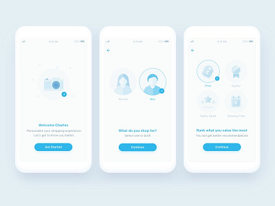 Onboarding Screens for Wish ecommerce gender interest onboarding profile shopping sign up upload wish