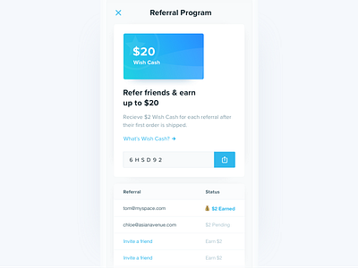 Referral Program bonus cash giftcard refer referral