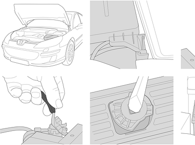 Quick guide minimal simplified technical illustration