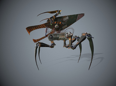 Arachnid mech warrior 3d graphic design illustration