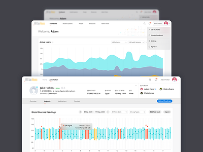 Charts & Data Visualisation app charts data visualization diabetes health care portal product design web web design webapp website design