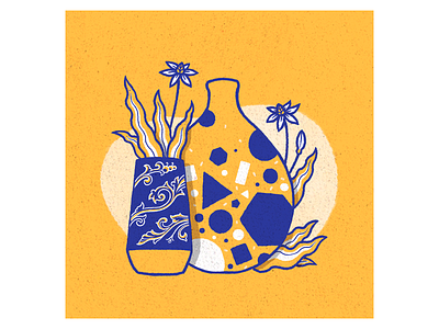 Talavera Pottery composition design digital illustration digitalart illustration pottery yellow