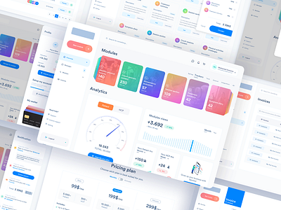 Saas dashboard cards carousel cart chart clean dashboard element invoices layouts minimalist modules notification pricing saas saas design speedometer stats wallet