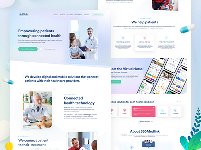 Medclinick - Landing page about animation blog branding card clean connected grid health healthcare landing page design landingpage layouts minimal patient website design