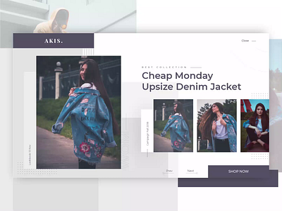 AKIS: Landing page animation anim animatio carousel clean design e commerce element fashion grid landing page layouts motion photo typography ui ux video web website