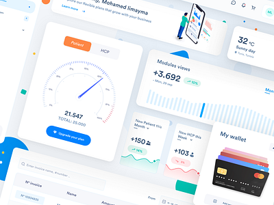 SAAS Project admin panel admindashboard campaign charts clean dashboad element grid icon illustration layouts mastercard module profile saas speedometer tracking ui ux wallet