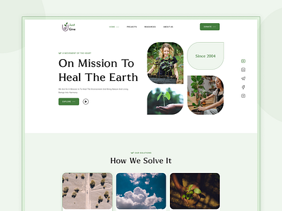 Non Profit Organization - Home Page Design eco friendly hero design non profit ui website degn