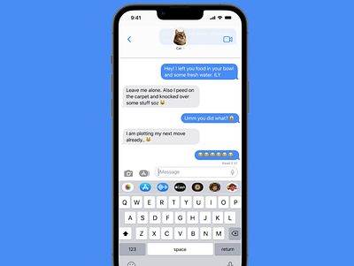 Conversation with a Cat animation design ios messaging pro ui