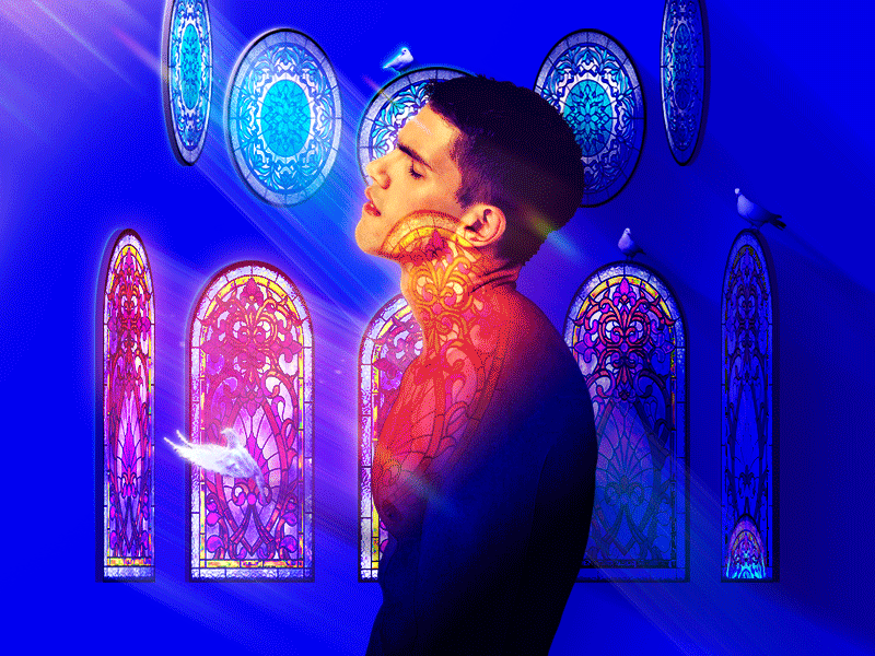 𝑺𝒖𝒏𝒃𝒂𝒕𝒉𝒆𝒓 𝑺𝒂𝒄𝒓𝒂𝒎𝒆𝒏𝒕𝒔 ☀️✧˖° animation church dove gay gif god holy light pride pride month queer religion rose window sacred solar spiritual spirituality stained glass summer worship