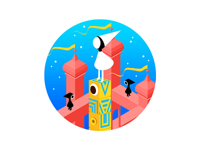 Monument Valley adventure android app children cute fairytale flat gaming girl ida illustration ios iphone isometric isometry kawaii monumentvalley photoshop princess videogame