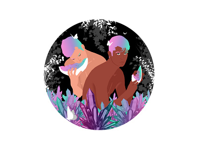 The Crystals 💎 bisexual black lives matter black trans lives matter boy couple crystal design flat gay illustration iridescent lgbt lovers nonbinary pastel photoshop pride queer rainbow transgender