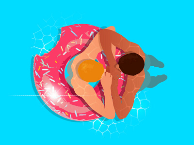 POOLBOYS 🍩 boys couple design donut flat gay graphic design illustration lgbt lgbtq love is love love wins nude pool pride pride month queer skinny dipping summer twinks
