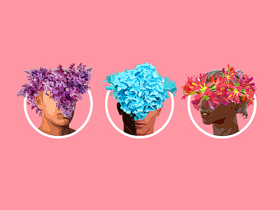 F L O R O S 2d art botanical boy character clean design flat floral flowerboy flowers gay graphic design illustration lgbt minimal nature photoshop pink queer