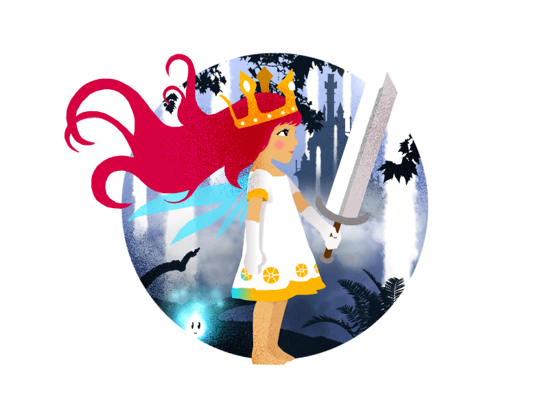 Child of Light 2d animation art character clean cute design game gif girl graphic design illustration kawaii kids motion nature photoshop princess queen texture