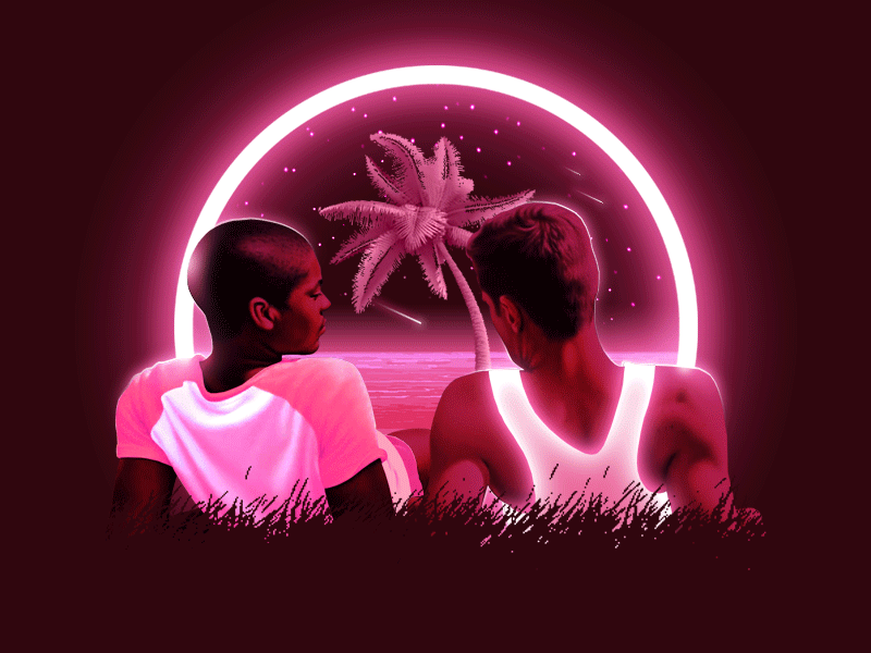 🏝️ animation black lives matter boy couple design gay lgbt lgbtq love love is love lovers photoshop pink pride pride month queer romance romantic twinks
