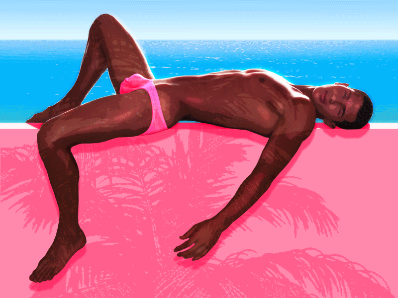 The Sunbather 💦 black lives matter boy fit fitness gay gay pride gym healthy lgbt muscle pink pride pride month queer summer training twink twunk vacation workout