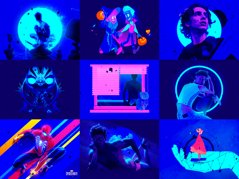 #BestNine2K18 / #TopNine2K18 👑 2018 animation best nine blue boy brand character christmas concept conceptual contemporary design gay gif graphic design illustration motion neon photoshop spiderman