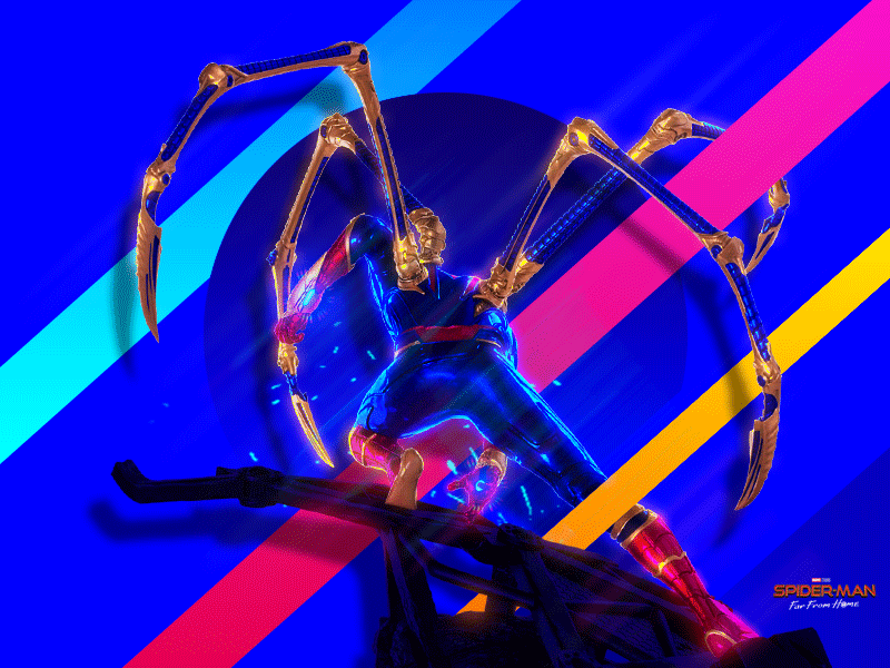 Spider-Man: Far From Home 🕷️ animation avengers gif graphic design hero iron man logo marvel mcu motion movie multiverse mysterio neon peter parker spider-verse spiderman spidey superhero tom holland