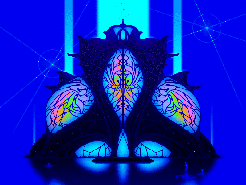 𝑀 𝐸 𝑇 𝐴 𝑀 𝑂 𝑅 𝑃 𝐻 𝐸 𝑈 𝑆 🛕 aesthetics animation architecture avantgarde blue castle dream gif iridescent metamorphosis midnight morpheus mystic night nightmare palace pastel royal ultramarine vision