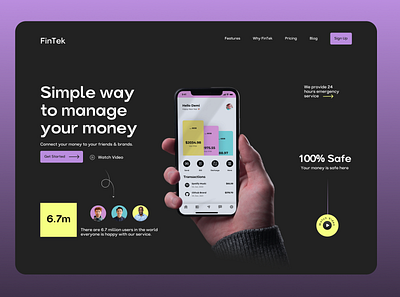 Finance landing page app design graphic design landing page ui uiux web design