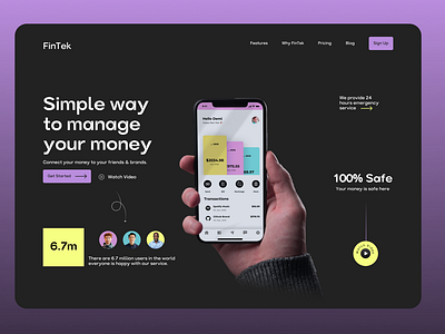 Finance landing page