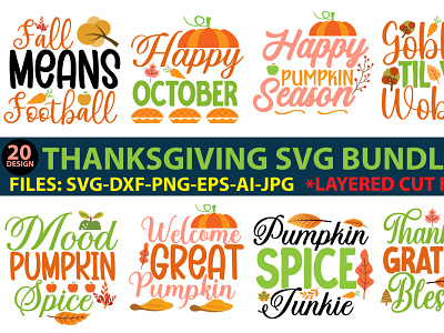 Thanksgiving SVG Bundle design graphic design illustration logo svg thanksgiving svg bundle vector
