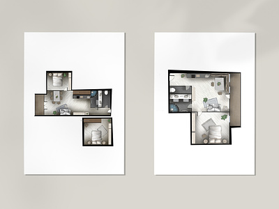 Apartment Renderings graphic design illustration layout photoshop