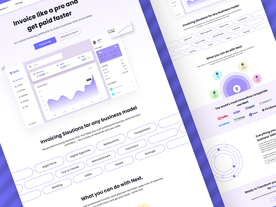 SaaS Invoicing Platform Landing Page branding design design in figma design with figma designed in figma figma inspiration invoice invoicing landing page saas saas landing page ui uiux