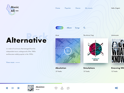 MusicAll - listening to music online music ui ux webdesign website