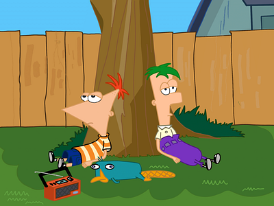 Phineas And Ferb cartoon drawing illustration procreate