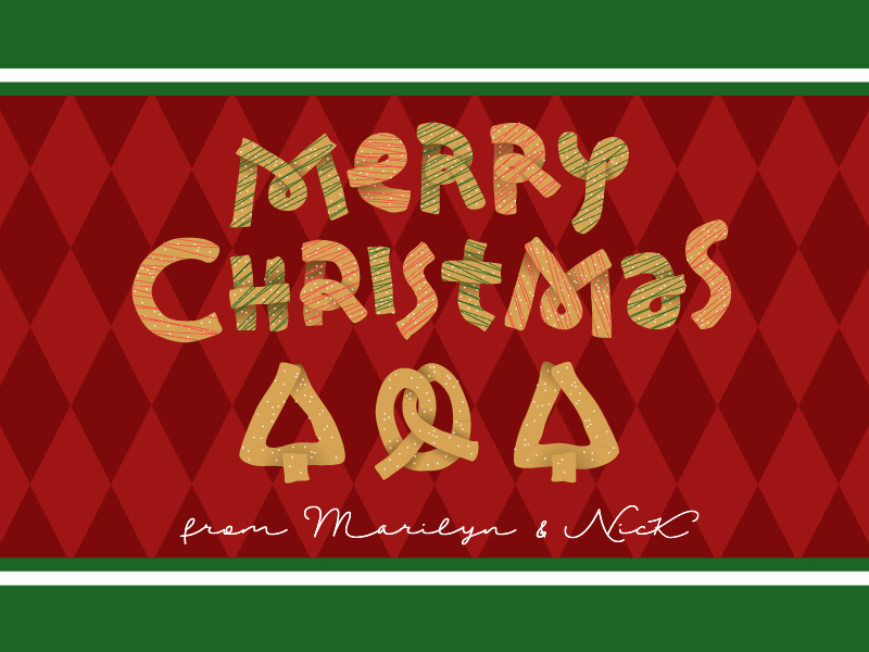 Hand Lettered Christmas Pretzels graphic design illustration illustrator cute label pretzels christmas design lettering hand lettering
