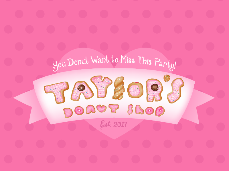 Donut Letters adobe illustrator gradient mesh pink girly cute birthday design first birthday donut handlettered handlettering