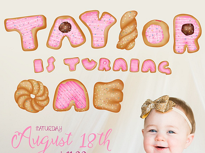 Donut Letters adobe cute design designer donuts girly gradient mesh handlettering illustrator invitations pink typography