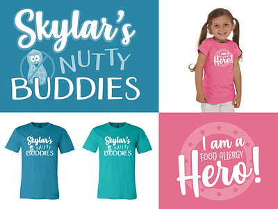 Skylar's Nutty Buddies apparel apparel design cute design designer food allergy walk fun graphic designer hero illustration screen print