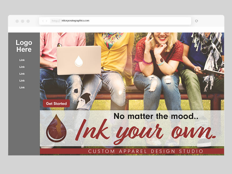 Ink Your Own web designers front page design studio tshirt designer web designer web design graphic design designer branding design