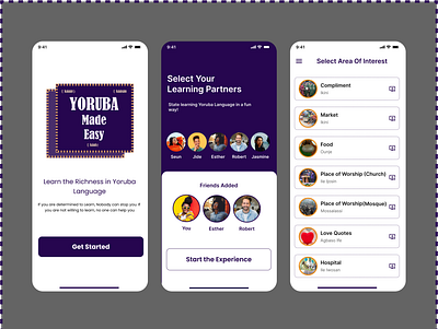 Yoruba Language Made Easy App graphic design ui