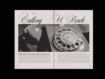 CINEMA - Lyric Zine "Calling U Back" adobe adobe indesign cursive design graphic design indesign layout music retro script typeface typography vintage