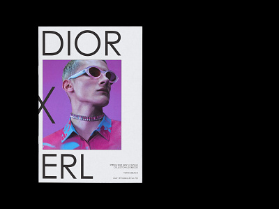 Dior x ERL — Resort 2023 Lookbook Front Cover couture editorial fashion fashion design hype menswear model modeling print streetwear type typography