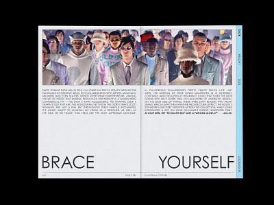 Dior x ERL — Resort 2023 Lookbook "Brace Yourself" adobe article design editorial graphic design grid indesign justified justify layout newspaper paragraph paragraph style print zine