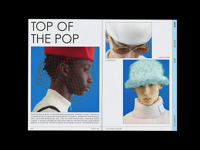 Dior x ERL — Resort 2023 Lookbook "Top of the Pop" article blue couture design designer dior editorial fashion designer fluffy graphic design hat layout magazine material red white