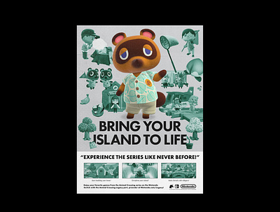 Animal Crossing Legacy - Tom Nook ad adobe advertising animal crossing collage game gaming nintendo photoshop poster design posters print print design retro video games vintage