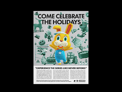 Animal Crossing Legacy - Zipper T. Bunny animal animal crossing bunny christmas collage crossing easter holiday inspiration isabelle photoshop poster poster design print zipper